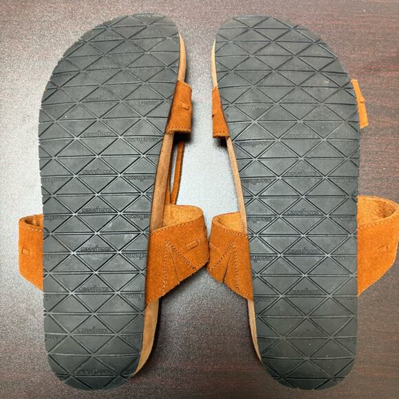 Minnetonka Womens Slides Sandals Brown Leather Fringe Boho Slip On Size 9 - Picture 5 of 9